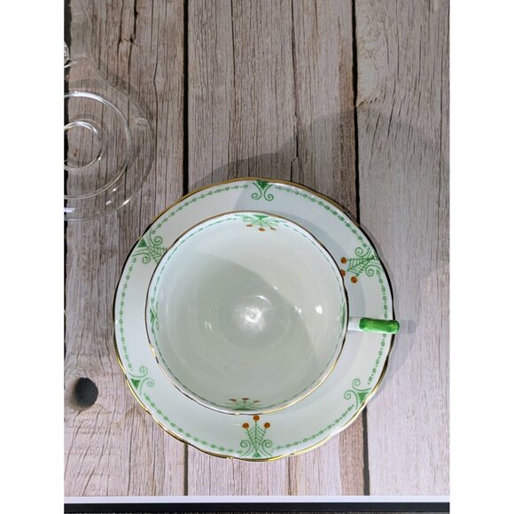 VTG Wellington China Art Deco Bone China Floral Teacup Set Hand Painted - Picture 3 of 6